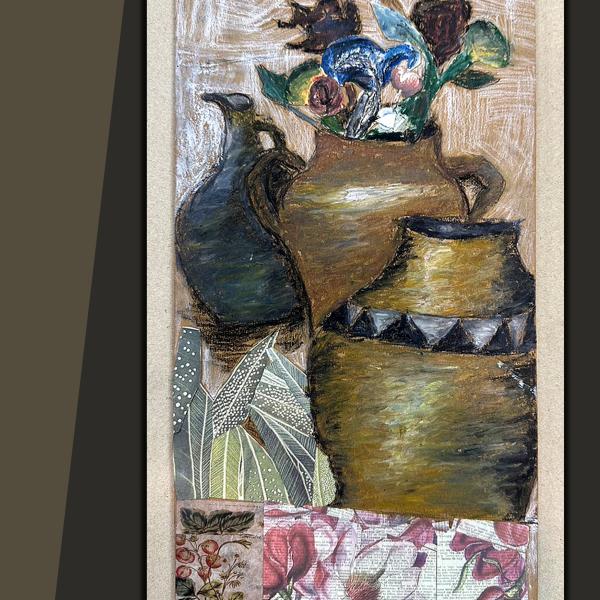 光與靜物的練習—蠟筆與排列的應用